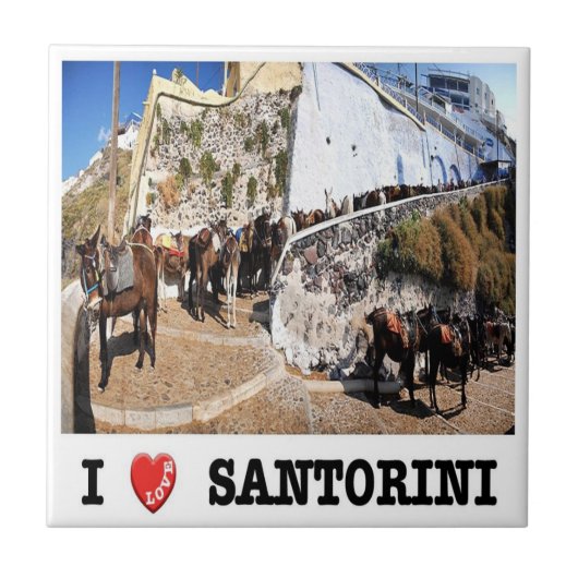 Carreau zGR087 SANTORINI I Love, Grèce, (Devant)