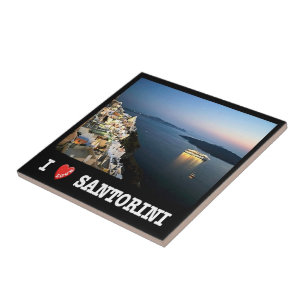 Carreau zGR088 SANTORINI I Love, Grèce,