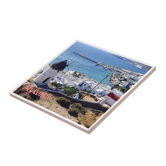 Carreau zGR103 MYKONOS Panorama, Grèce, (Côté)
