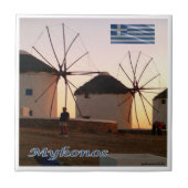 Carreau zGR110 MYKONOS, Windmills, Grèce, (Devant)