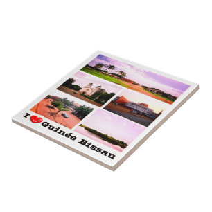 Carreau zGW008 GUINEA BISSAU I Love, Mosaic, Afrique,