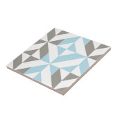 Carreau ZigZag géométrique bleu et argent (Côté)