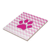 Carreau Zigzag magenta de monogramme de patte de Chevron (Côté)