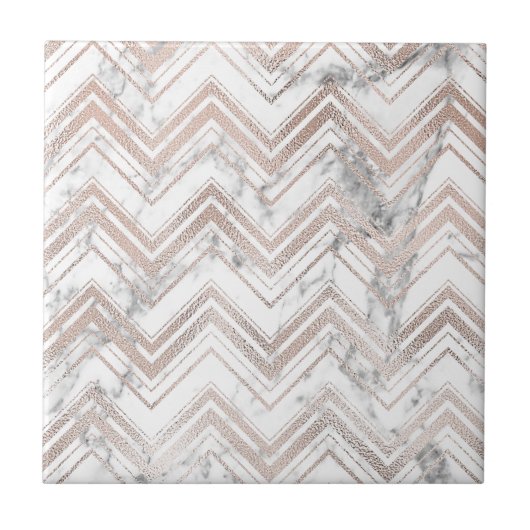 Carreau Zigzag rose d'or et de marbre (Devant)