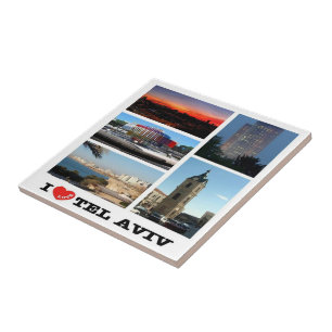 Carreau zIL007 j'aime TEL AVIV, Israël Moyen-Orient,