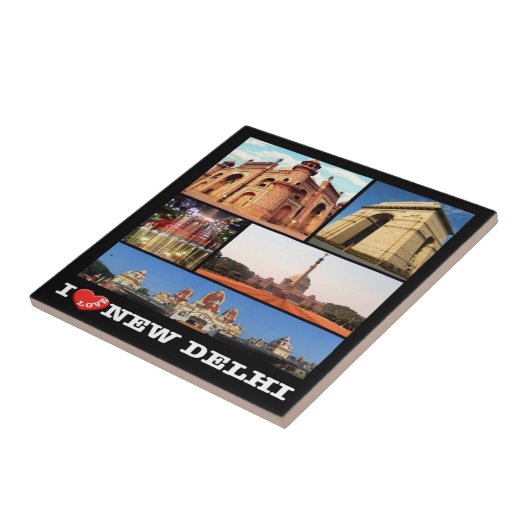 Carreau zIN024 j'aime NEW DELHI, Inde, Asie, (Côté)