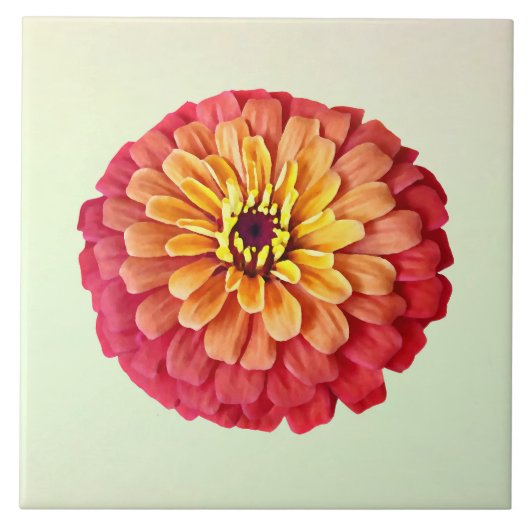 Carreau Zinnia dans les tons d'orange (Devant)