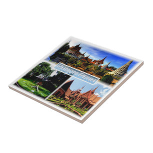 Carreau zKH003 PHNOM PENH, Pagode d'argent, Cambodge,