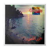 Carreau zKM004 COMOROS, coucher du soleil dans l'océan Ind (Devant)