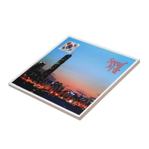 Carreau zKR005 SEOUL de nuit, Corée du Sud, Asie,