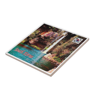 Carreau zKR009 Cascade ÎLE JEJU, Corée du Sud, Fridge