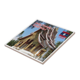 Carreau zLA007 TEMPLE BUDDHIST, Luang Prabang Laos,