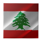 Carreau zLB002 agitant le DRAPEAU libanais Liban, (Devant)