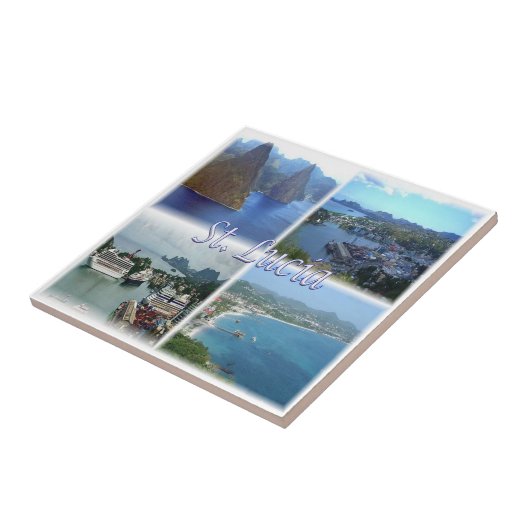 Carreau zLC003 SAINT LUCIA, Mosaïque, Amérique, (Côté)