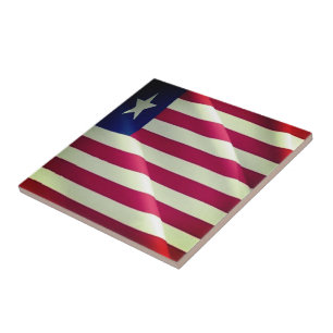 Carreau zLR002 LIBERIA, DRAPEAU D'ÉMISSION, Afrique,