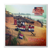 Carreau zLR003 MONROVIA, Beach, Liberia, Afrique, (Devant)