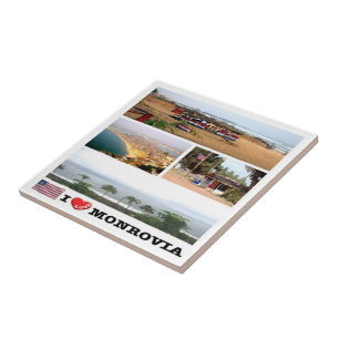 Carreau zLR008 MONROVIA I Love, Mosaic, Liberia,