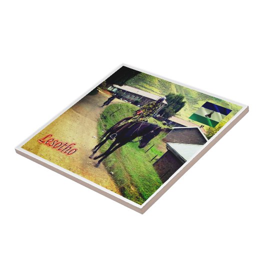 Carreau zLS003 LESOTHO, Basotho Blanket, Afrique, (Côté)