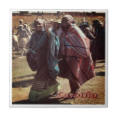 Carreau zLS004 LESOTHO, femmes Basotho, Afrique, (Devant)