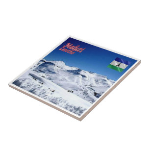 Carreau zLS007 MALUTI, Neige, Lesotho, Afrique,