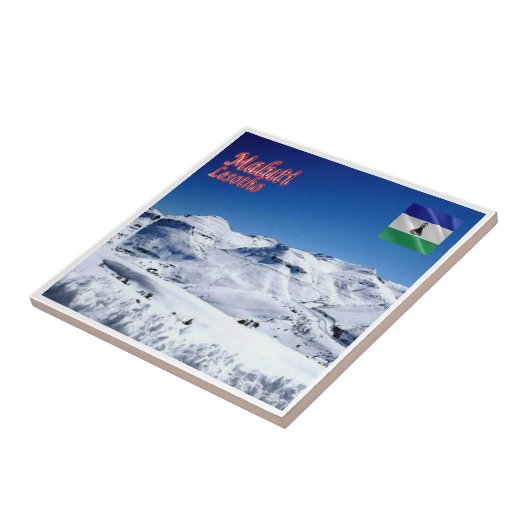 Carreau zLS007 MALUTI, Neige, Lesotho, Afrique, (Côté)