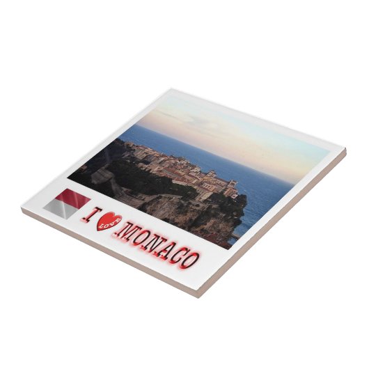 Carreau zMC024 VILLE MONACO wiew et "I LOVE", (Côté)