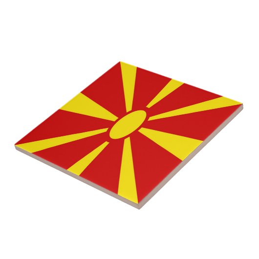 Carreau zMK001 DRAPEAU DE Macédoine du Nord, Macédoine, (Côté)