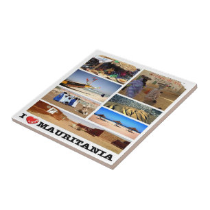Carreau zMR013 MAURITANIE I Love, Mosaïque, Afrique,
