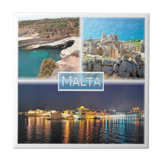 Carreau zMT003 PETER D POOL MNAJDRA PAR NUIT Malte, (Devant)