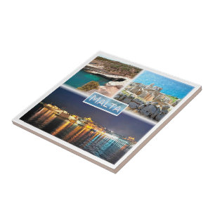 Carreau zMT003 PETER D POOL MNAJDRA PAR NUIT Malte,