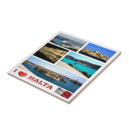 Carreau zMT007 MALTA "I Love", (Côté)