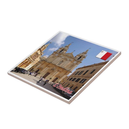 Carreau zMT008 MDINA "La Ville Silencieuse", Malte, (Côté)