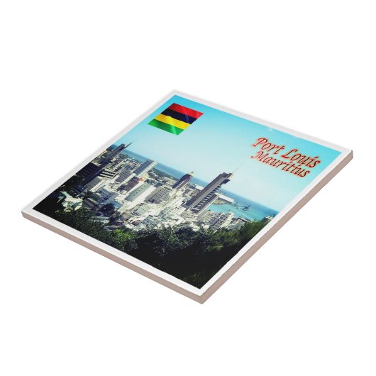 Carreau zMU015 PORT LOUIS, Skyline, Maurice, (Côté)