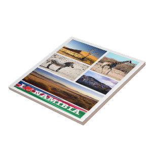 Carreau zNA007 NAMIBIE I Love, Mosaïque, Afrique,