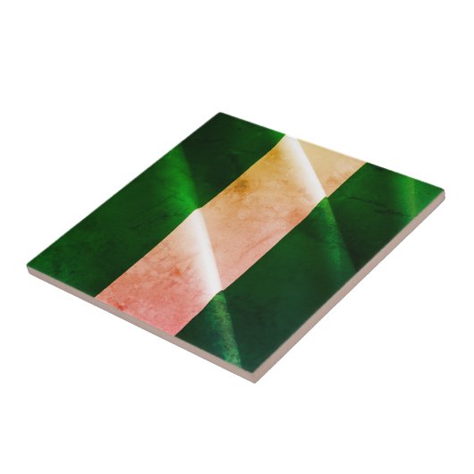 Carreau zNG002 NIGERIA, Drapeau de la vague, Afrique, (Côté)