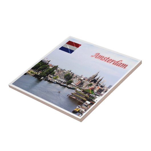 Carreau zNL010 AMSTERDAM vu du ciel, (Côté)