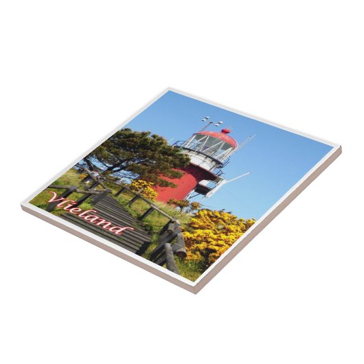 Carreau zNL021 Phare de VLIELAND, îles frisonnes néerlanda (Côté)