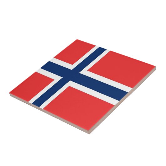 Carreau zNO001 DRAPEAU NORVÉGIEN, Norvège, (Côté)
