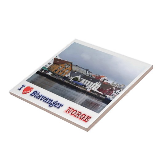 Carreau zNO027 STAVANGER "I Love", Norvège, Europe, (Côté)