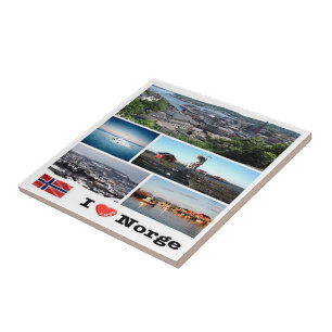 Carreau zNO068 NORWAY NORGE, "I Love",