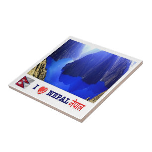 Carreau zNP012 j'aime LAKE PHOKSUNDO dans Dolpo Nepal Asia