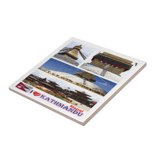 Carreau zNP016 j'aime la mosaïque KATHMANDU, Népal Asie,