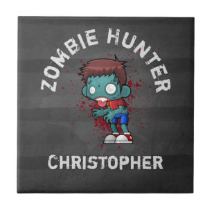 Carreau Zombie Hunter with Blood Splatter Creepy
