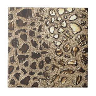 Carreau Zones d'animaux métalliques léopard d'or