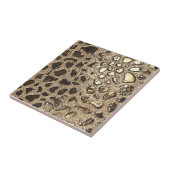 Carreau Zones d'animaux métalliques léopard d'or (Côté)