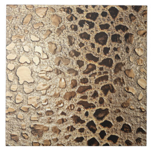 Carreau Zones d'animaux métalliques léopard d'or