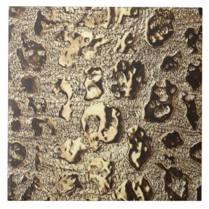 Carreau Zones d'animaux métalliques léopard d'or