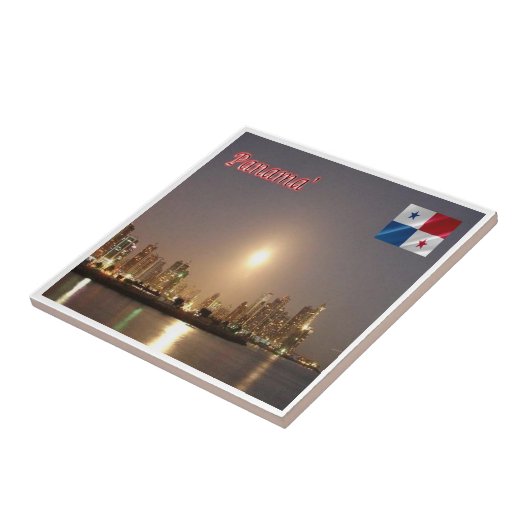 Carreau zPA004 PANAMA By Night, Skyline, America, (Côté)