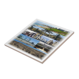 Carreau zPE008 mosaïque de LIMA au Pérou, en Amérique,