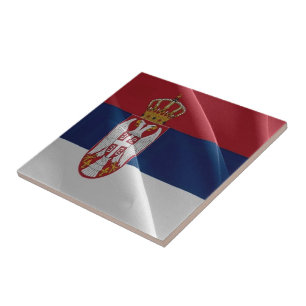 Carreau zRS002 SERBE agitant DRAPEAU SERBIE, Europe,